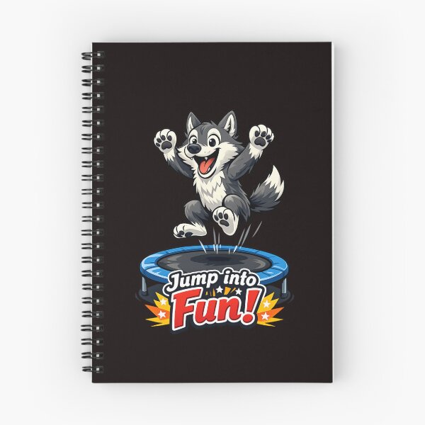 Item preview, Funny Jumping Wolf on Trampoline – Cute Cartoon Animal Design designed and sold by Tadeusz1.