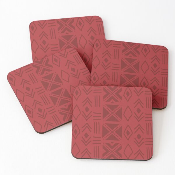 Item preview, Bogolan Mudcloth Pattern in Deep Red and Earthy Tones designed and sold by Wolagno.