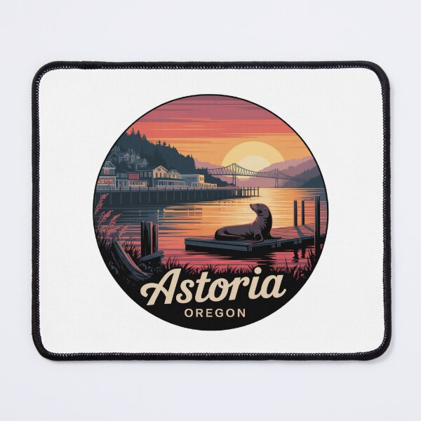 Item preview, Astoria Oregon: Sunset Sea Lion Waterfront Badge designed and sold by CircinusStore.