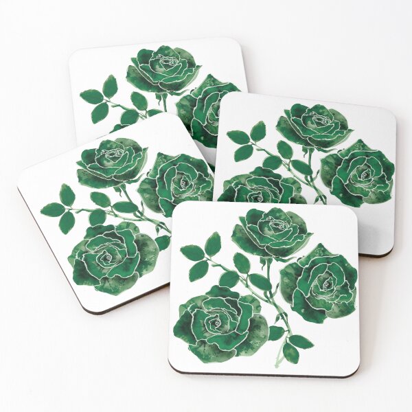 Item preview, Green roses watercolor designed and sold by uunaa.