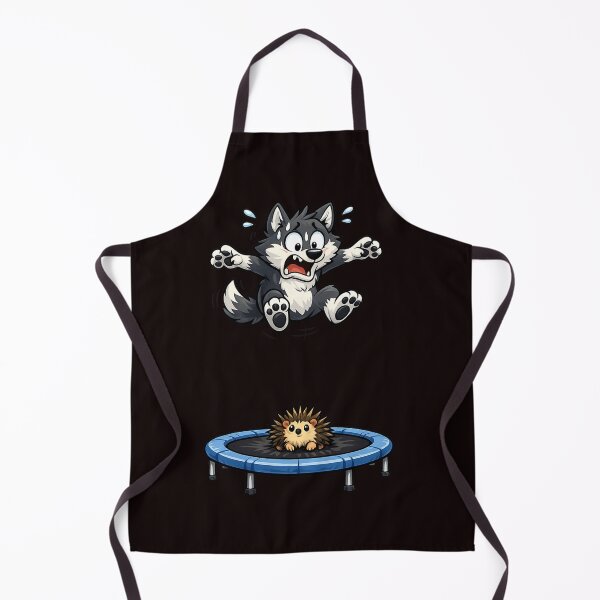 Item preview, Funny Wolf vs Hedgehog on Trampoline – Cute Cartoon Panic Moment designed and sold by Tadeusz1.