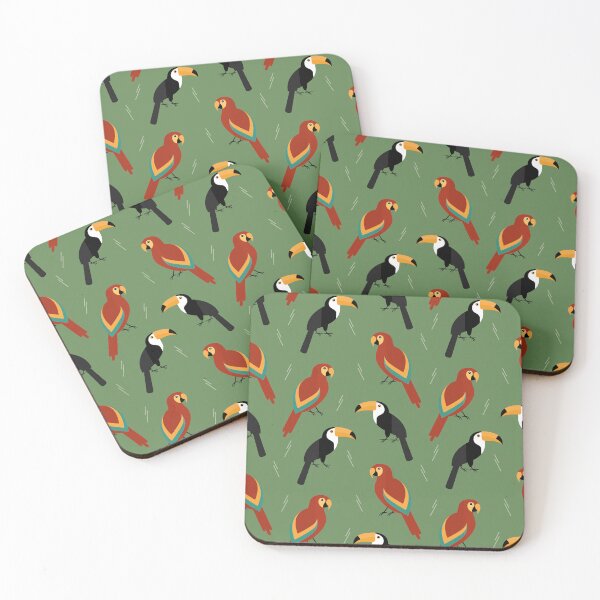 Item preview, Jungle birds on green designed and sold by reneesillus.