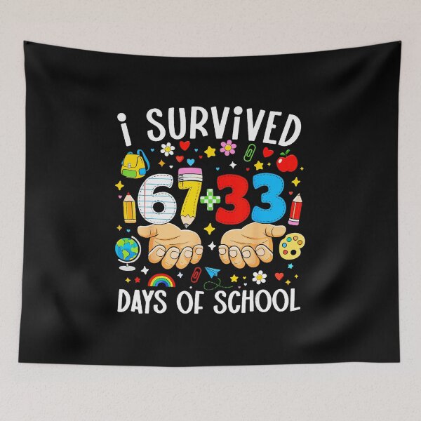 Item preview, I Survived 67+33 Days of School Funny Kids Milestone designed and sold by gladysenglish.