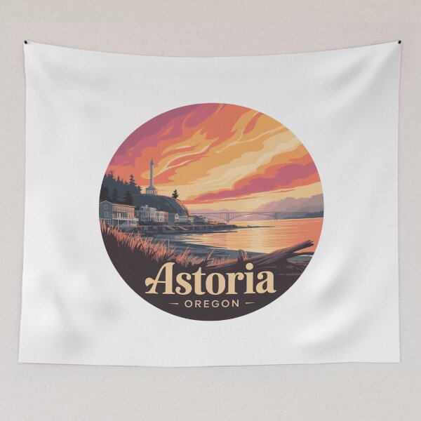 Item preview, Astoria Oregon: Retro Sunset Coastal  designed and sold by CircinusStore.