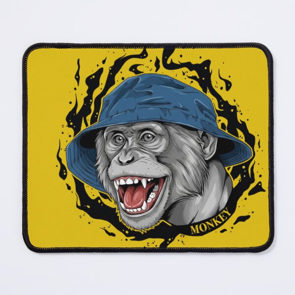Item preview, Angry monkey in a blue hat designed and sold by LittleLoopArt.