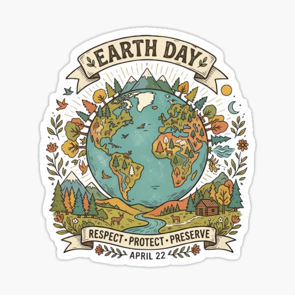 Item preview, Vintage Earth Day Illustration designed and sold by urbinet.