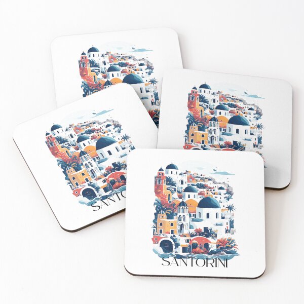 Item preview, Santorini Bauhaus Poster — Geometric Greece Art Print designed and sold by OzzFrequency.