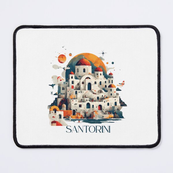 Item preview, Santorini Bauhaus Poster — Geometric Greece Art Print designed and sold by OzzFrequency.