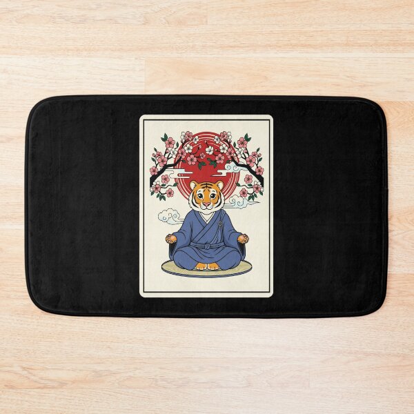 Item preview, Meditating Tiger Zen Japanese Style Cherry Blossom Animal  designed and sold by JordynLadukeg65.