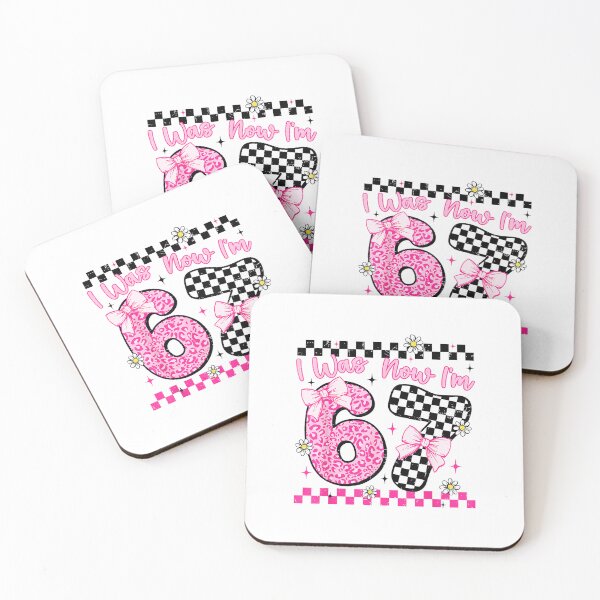 Item preview, I Was 6 Now I’m 7 Cute Pink Birthday Girl Retro designed and sold by gladysenglish.