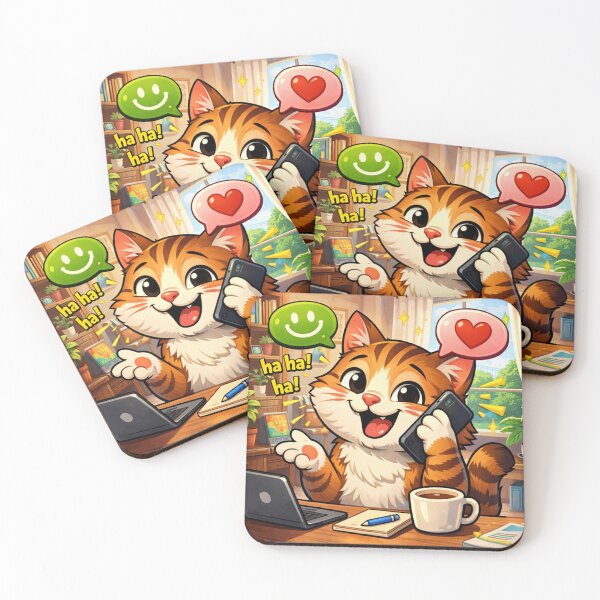Item preview, Funny Cat Talking on Phone Cute Cartoon Meme Design designed and sold by ArtoryNest.