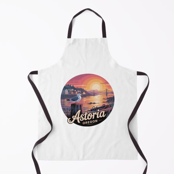 Item preview, Astoria Oregon: Seagull Sunset Waterfront Badge designed and sold by CircinusStore.