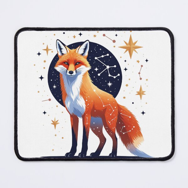 Item preview, Fox standing with space, stars and constellations designed and sold by AnnaHolyph.