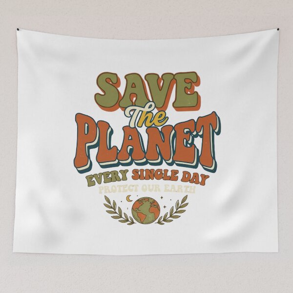 Item preview, Save The Planet Vintage Retro Typography Design designed and sold by urbinet.