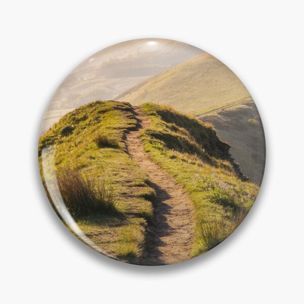 Item preview, Mam Tor Peak District Landscape – Realistic Ridge Path Countryside designed and sold by QuietCanvasArtworks.