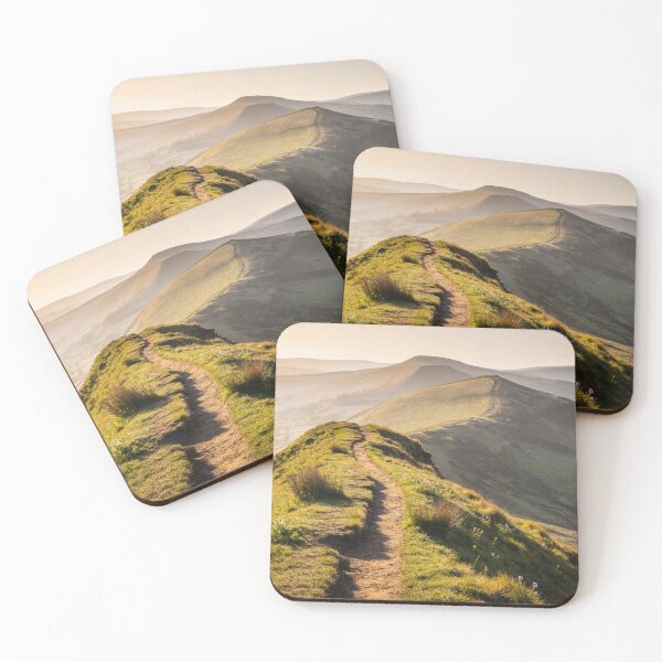 Item preview, Mam Tor Peak District Landscape – Realistic Ridge Path Countryside designed and sold by QuietCanvasArtworks.