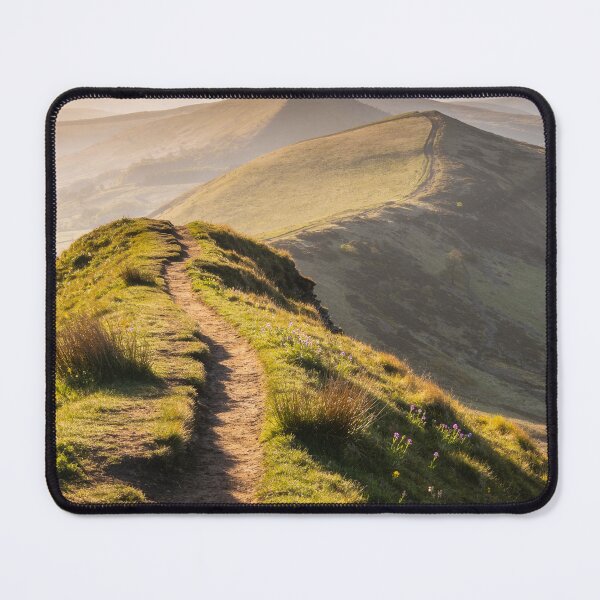 Item preview, Mam Tor Peak District Landscape – Realistic Ridge Path Countryside designed and sold by QuietCanvasArtworks.