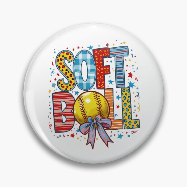 Item preview, Softball Bow Design – Cute Colorful Softball Girl Game Day Graphic designed and sold by DoodloraStudio.
