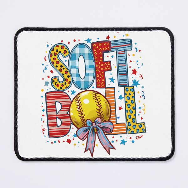 Item preview, Softball Bow Design – Cute Colorful Softball Girl Game Day Graphic designed and sold by DoodloraStudio.
