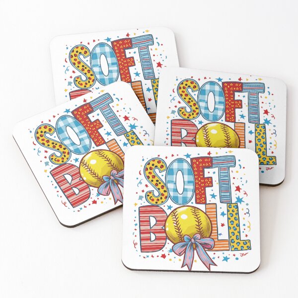 Item preview, Softball Bow Design – Cute Colorful Softball Girl Game Day Graphic designed and sold by DoodloraStudio.