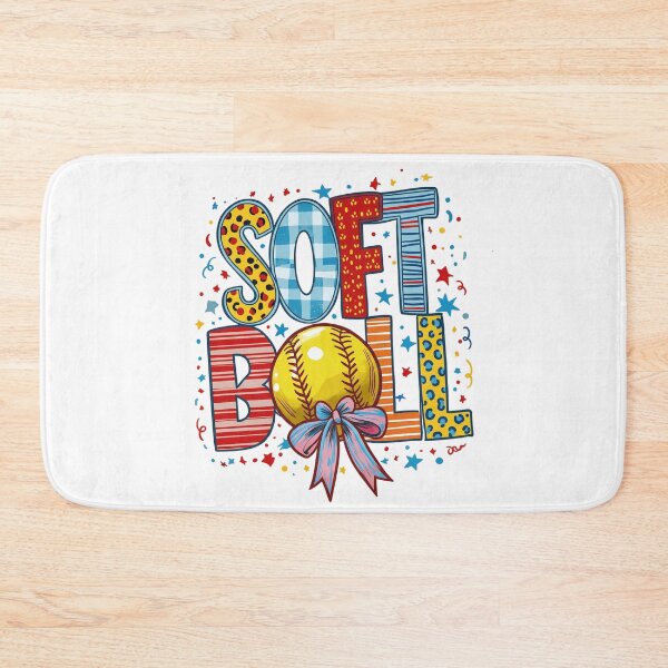 Item preview, Softball Bow Design – Cute Colorful Softball Girl Game Day Graphic designed and sold by DoodloraStudio.