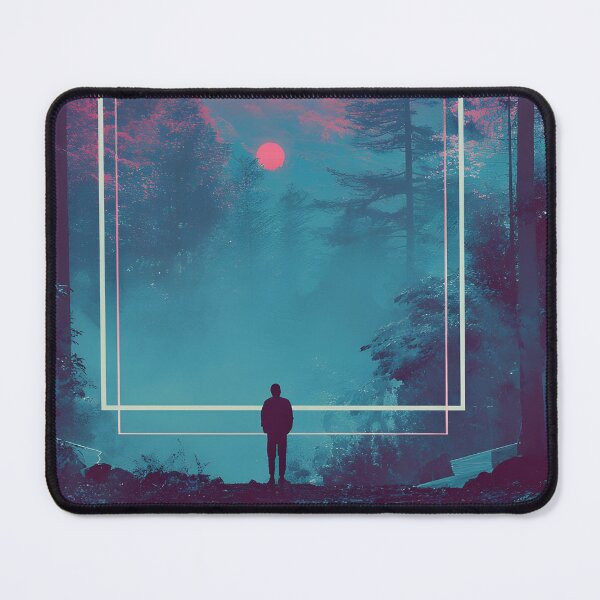 Item preview, Retro 80s synthwave neon sunset forest designed and sold by Newrealis.
