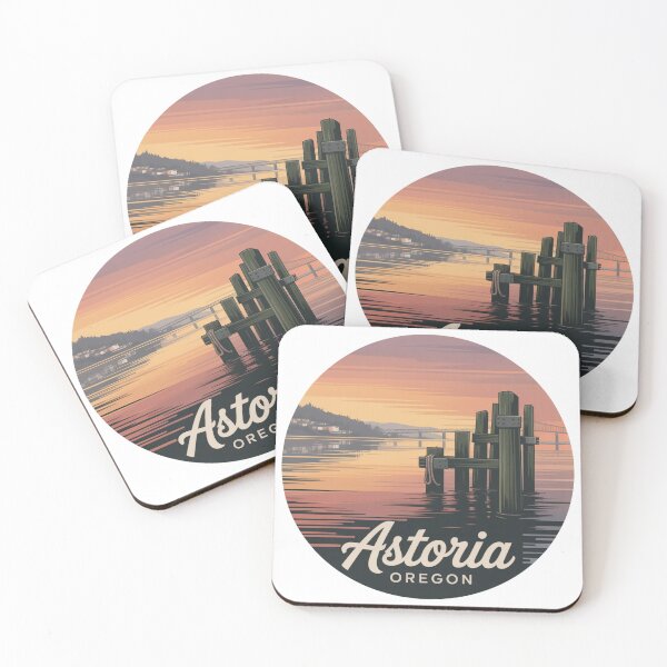 Item preview, Astoria Oregon: Sunset Dockside Waterfront Badge designed and sold by CircinusStore.