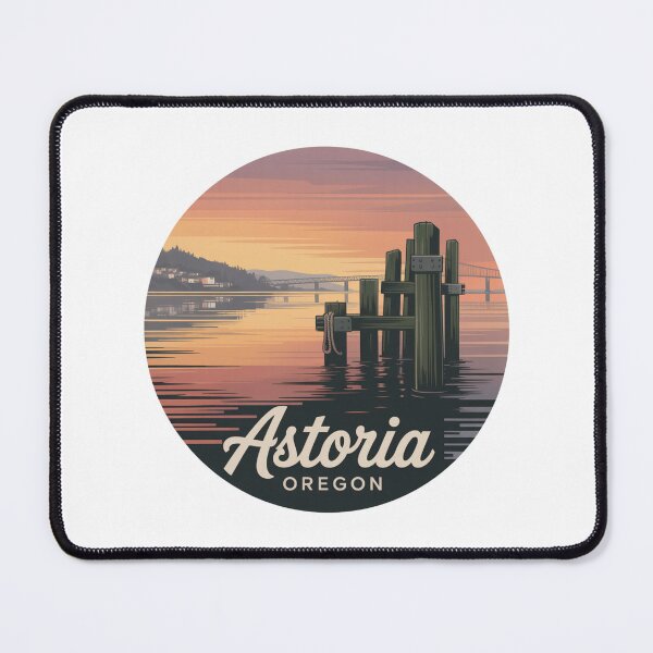 Item preview, Astoria Oregon: Sunset Dockside Waterfront Badge designed and sold by CircinusStore.