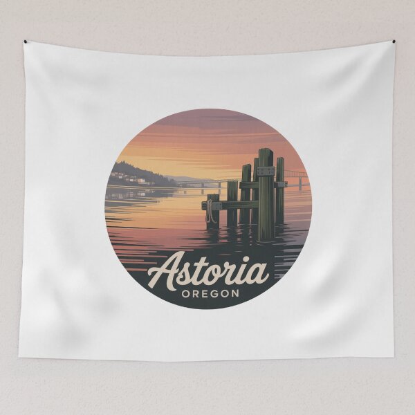 Item preview, Astoria Oregon: Sunset Dockside Waterfront Badge designed and sold by CircinusStore.