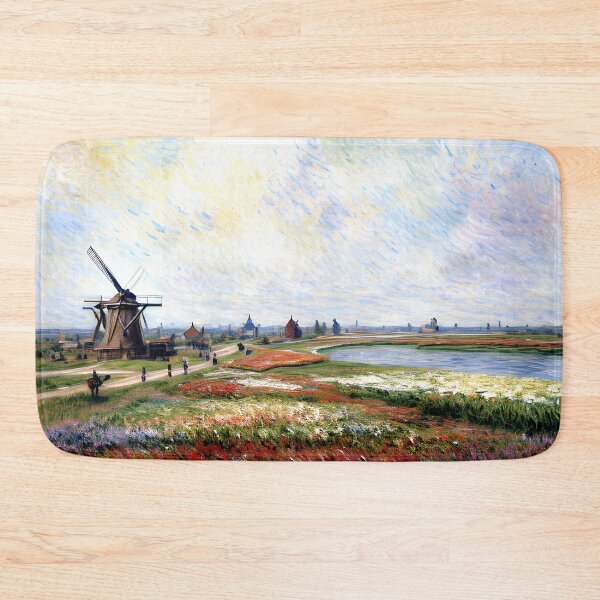 Item preview, Windmills Beyond a Sea of Blossoms designed and sold by artdesignsnow.