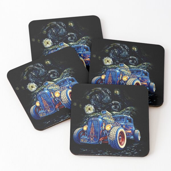 Item preview, Starry Night Hot Rod - Van Gogh Vintage Car Art designed and sold by monodeepsamanta.