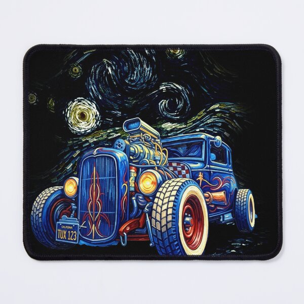 Item preview, Starry Night Hot Rod - Van Gogh Vintage Car Art designed and sold by monodeepsamanta.