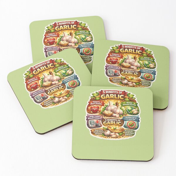 Item preview, 5 Benefits of Garlic,  Natural Health Infographic, Immune Boost & Heart Health Design designed and sold by Right-UR.