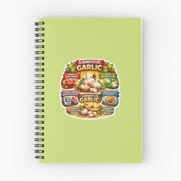 Item preview, 5 Benefits of Garlic,  Natural Health Infographic, Immune Boost & Heart Health Design designed and sold by Right-UR.