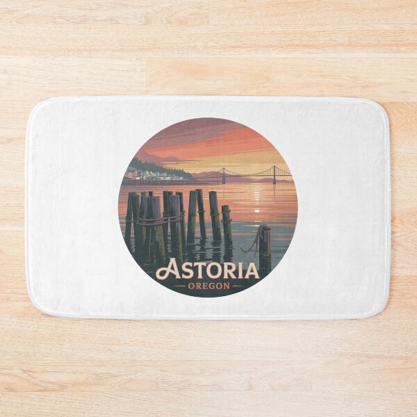 Item preview, Astoria Oregon: Sunset Pilings Waterfront Badge designed and sold by CircinusStore.