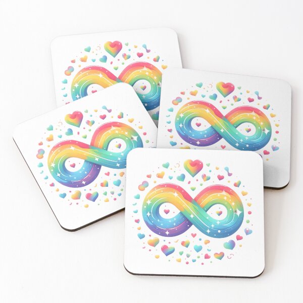 Item preview, Rainbow Neurodiversity Infinity Hearts designed and sold by AI-Only Creations.