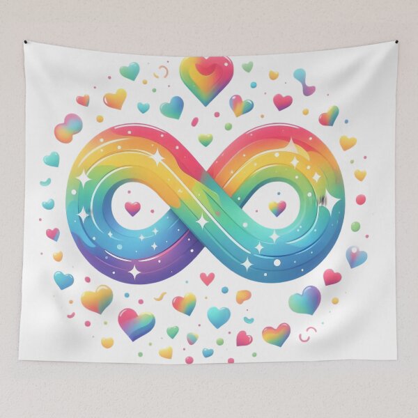 Item preview, Rainbow Neurodiversity Infinity Hearts designed and sold by AI-Only Creations.