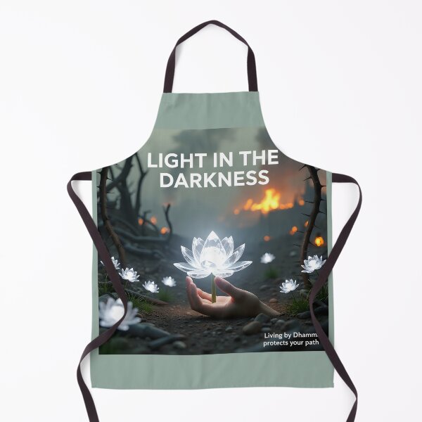 Item preview, Light in the Darkness — Living by Dhamma Protects Your Path | Luminous Lotus Palm Illustration designed and sold by Creative-RE.