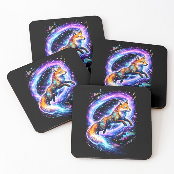 Item preview, FOX LEAPING THROUGH A COSMIC PORTAL designed and sold by KISHNAY-FASHION.