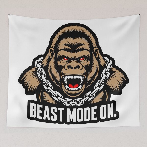 Item preview, Beast Mode On Gorilla Fitness designed and sold by Visual_Vibezzz.