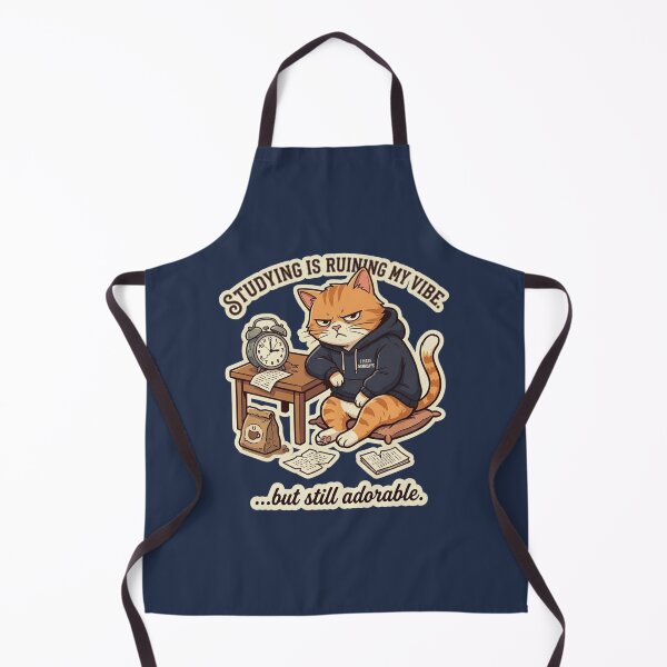 Item preview, Studying Is Ruining My Vibe Funny Lazy Cat Meme Cute Student Humor Design designed and sold by MoonVibe-studio.