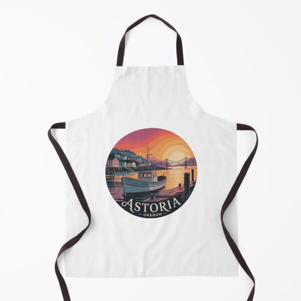 Item preview, Astoria Oregon: Fishing Boat Sunset Harbor Badge designed and sold by CircinusStore.