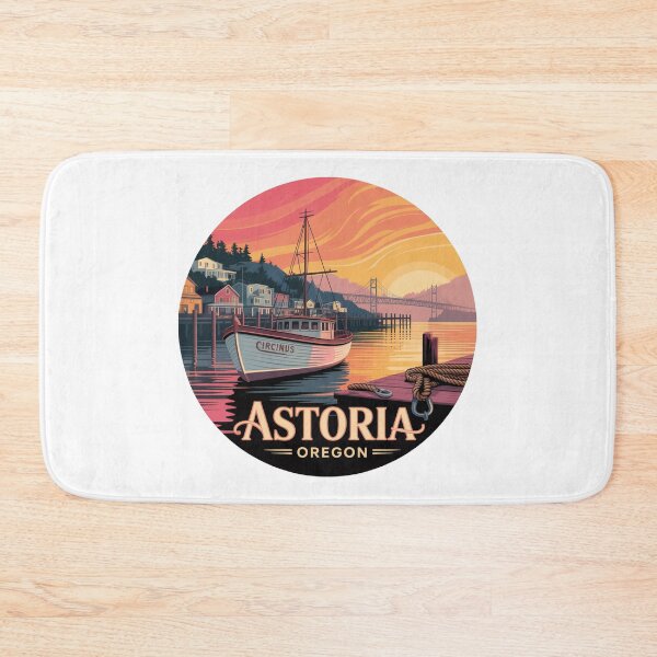 Item preview, Astoria Oregon: Boat Sunset Harbor Badge designed and sold by CircinusStore.