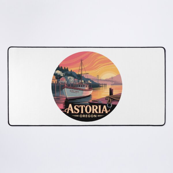 Item preview, Astoria Oregon: Boat Sunset Harbor Badge designed and sold by CircinusStore.