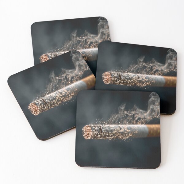 Item preview, Binary Code Cigarette – Digital Addiction Concept Art, Cyber Smoke Tech Design designed and sold by WordPlayStudio.