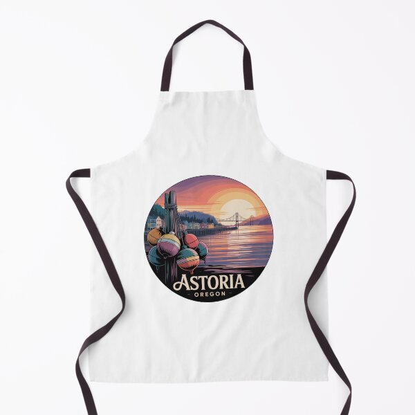Item preview, Astoria Oregon: Fishing Buoys Sunset Coastal Badge designed and sold by CircinusStore.