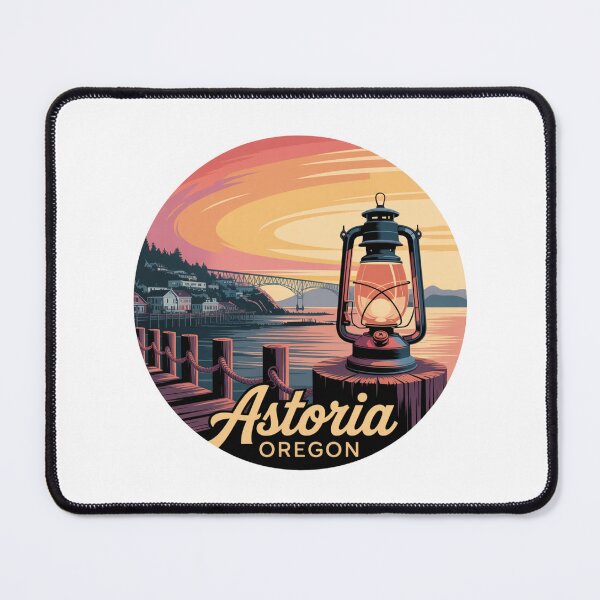 Item preview, Astoria Oregon: Lantern Dock Sunset Badge designed and sold by CircinusStore.