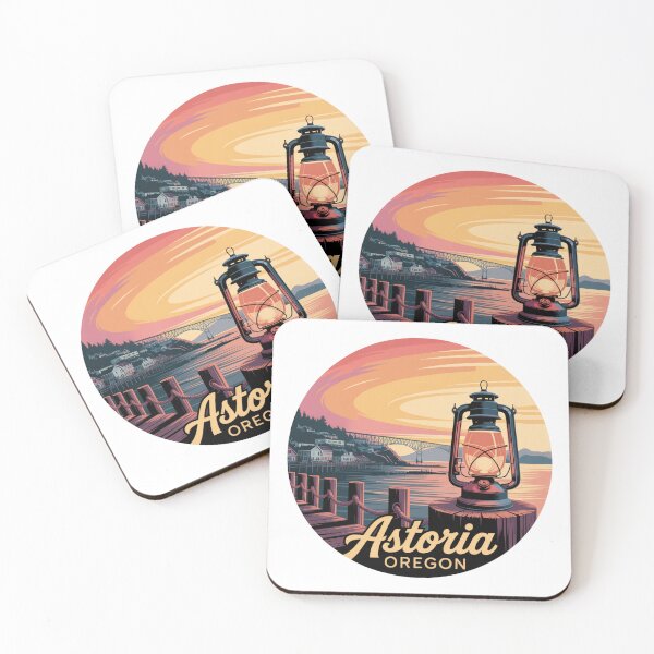 Item preview, Astoria Oregon: Lantern Dock Sunset Badge designed and sold by CircinusStore.