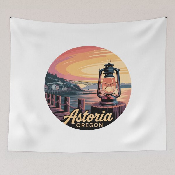 Item preview, Astoria Oregon: Lantern Dock Sunset Badge designed and sold by CircinusStore.