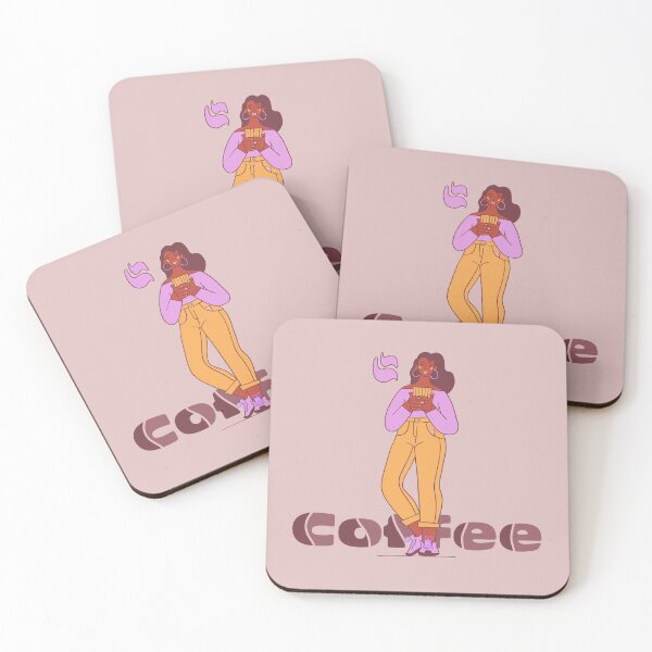 Item preview, Love coffee, Woman holding a cup of coffee, Coffee beans, leaves, flowers and word coffee are on the picture   designed and sold by anyramagic.